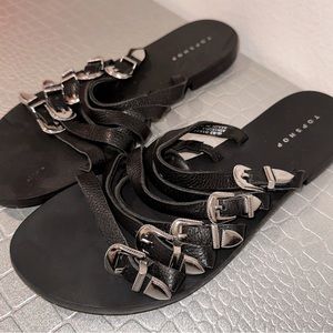 TopShop Cowgirl inspired buckle sandals. Size 7